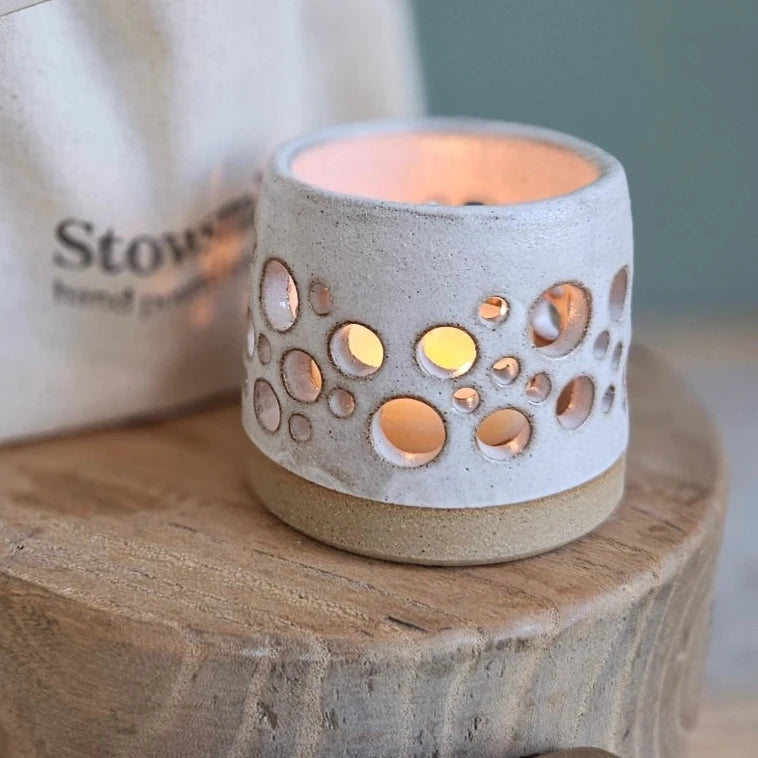 Ceramic Tealight Holder and Six Scented Soy Tealights